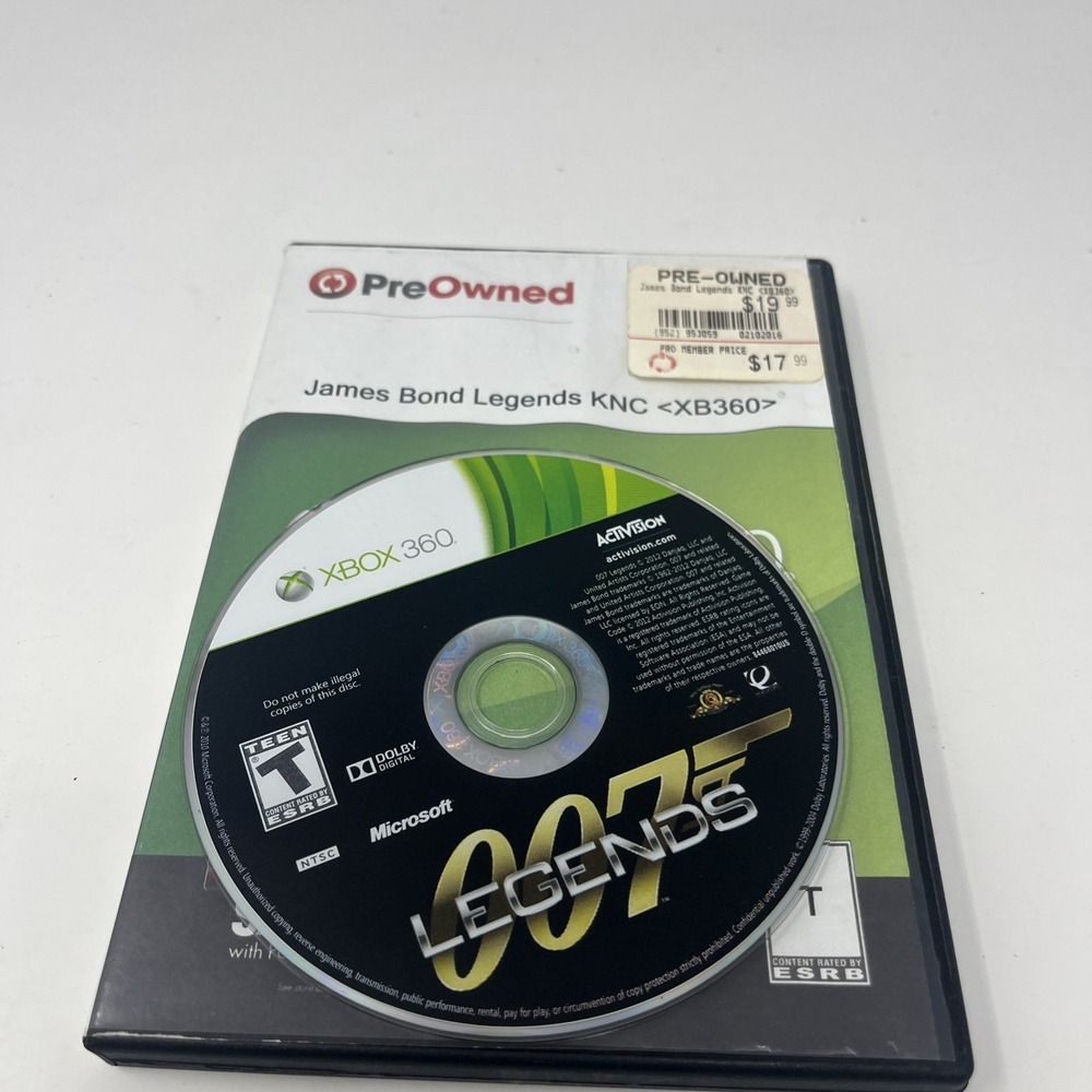 007 Legends (Microsoft Xbox 360, 2012) - DISC ONLY